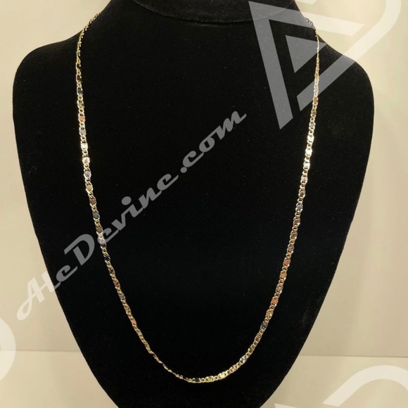 Tri-colored Valentino chain (gold plated) - Picture 1 of 5